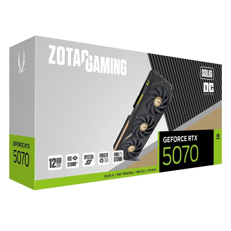 ZOTAC GAMING GeForce RTX 5070 SOLID OC 12GB GDDR7 Gaming Graphics Card ZOTAC GAMING GeForce RTX 5070 SOLID OC 12GB GDDR7 Gaming Graphics Card